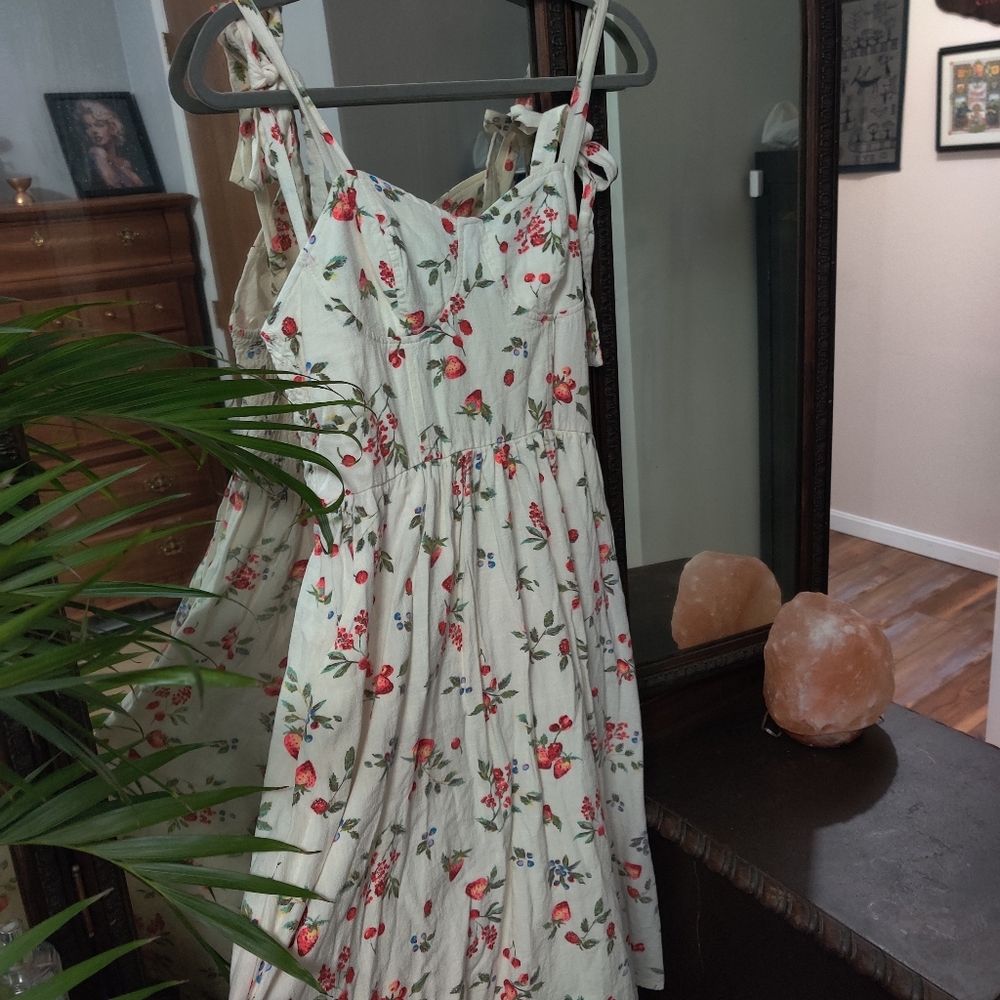 Strawberry midi dress